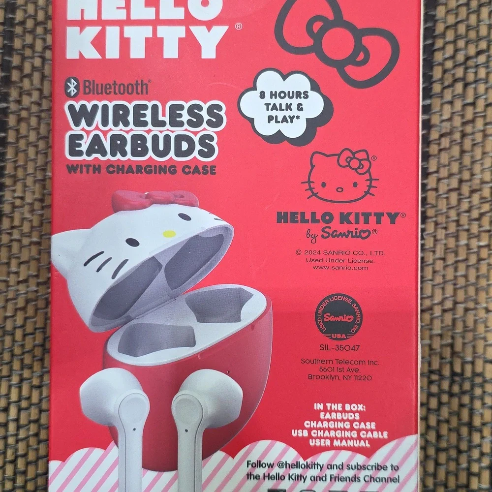 Hello Kitty Bluetooth Wireless Earbuds - Red With Charging Case